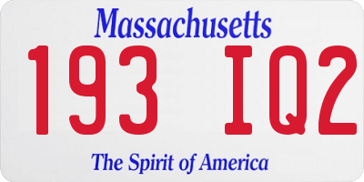 MA license plate 193IQ2