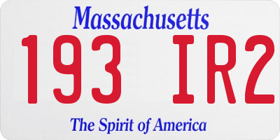 MA license plate 193IR2