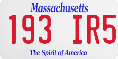 MA license plate 193IR5