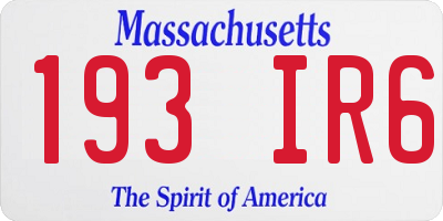 MA license plate 193IR6