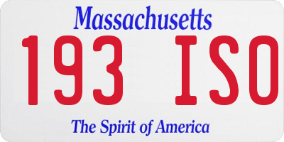 MA license plate 193IS0
