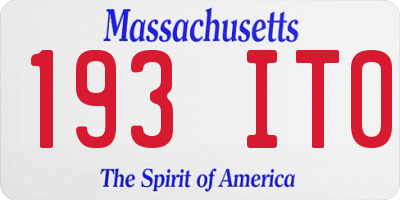 MA license plate 193IT0
