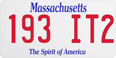 MA license plate 193IT2