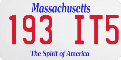 MA license plate 193IT5
