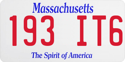 MA license plate 193IT6