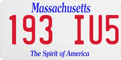 MA license plate 193IU5