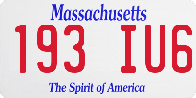 MA license plate 193IU6