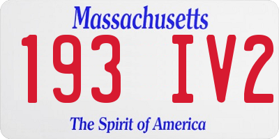 MA license plate 193IV2