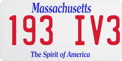 MA license plate 193IV3