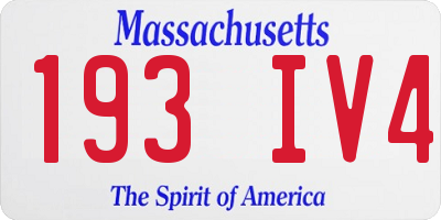 MA license plate 193IV4