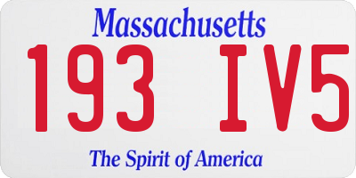MA license plate 193IV5