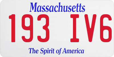 MA license plate 193IV6