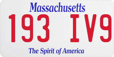 MA license plate 193IV9