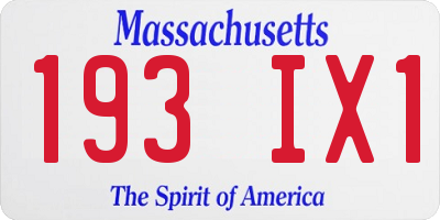 MA license plate 193IX1