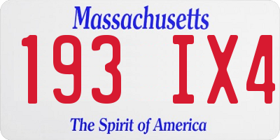 MA license plate 193IX4