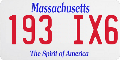 MA license plate 193IX6