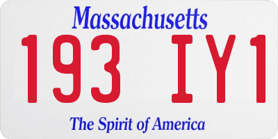 MA license plate 193IY1