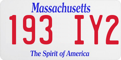 MA license plate 193IY2