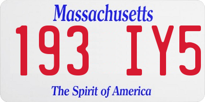 MA license plate 193IY5