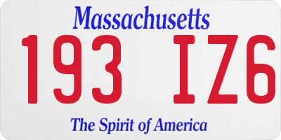 MA license plate 193IZ6