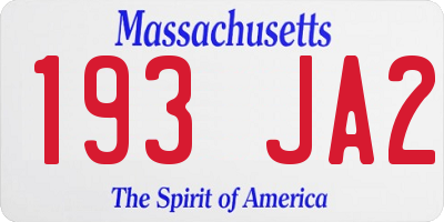 MA license plate 193JA2