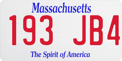 MA license plate 193JB4