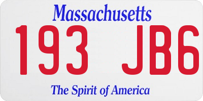 MA license plate 193JB6