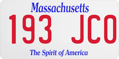 MA license plate 193JC0
