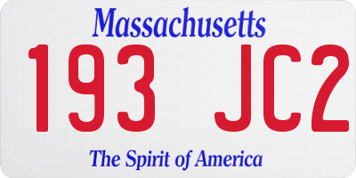 MA license plate 193JC2