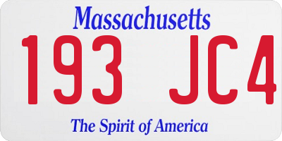 MA license plate 193JC4