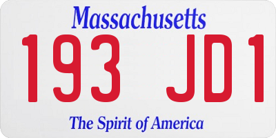 MA license plate 193JD1