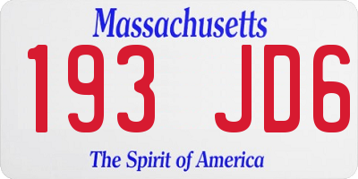 MA license plate 193JD6