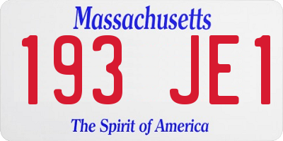 MA license plate 193JE1