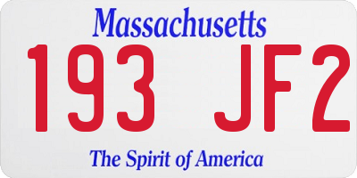 MA license plate 193JF2
