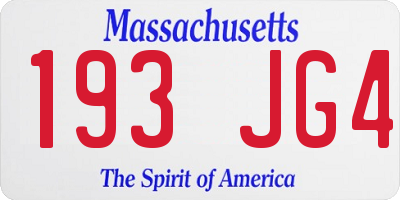 MA license plate 193JG4