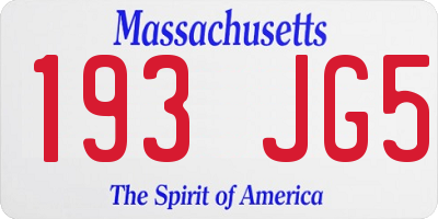 MA license plate 193JG5