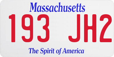 MA license plate 193JH2