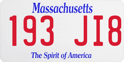 MA license plate 193JI8