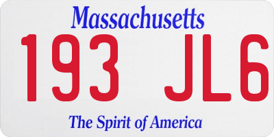 MA license plate 193JL6