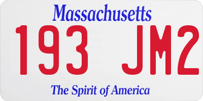 MA license plate 193JM2