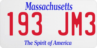 MA license plate 193JM3