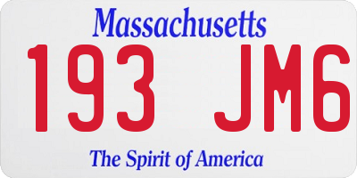MA license plate 193JM6