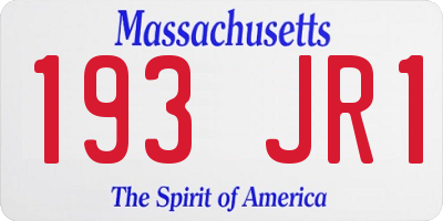 MA license plate 193JR1