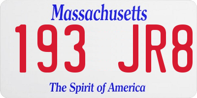 MA license plate 193JR8