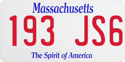 MA license plate 193JS6
