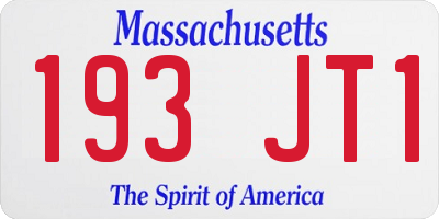 MA license plate 193JT1
