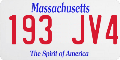 MA license plate 193JV4