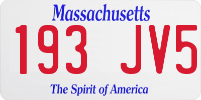 MA license plate 193JV5