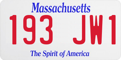 MA license plate 193JW1