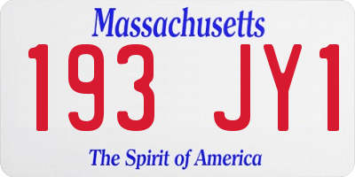 MA license plate 193JY1
